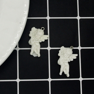 10 vnt./pak. Gotikiniai graviruoti angelo dervos pakabukai vintažinio meno sparno statulėlės pakabukai auskarams raktų pakabukas karoliai „pasidaryk pats“ papuošalų gaminys