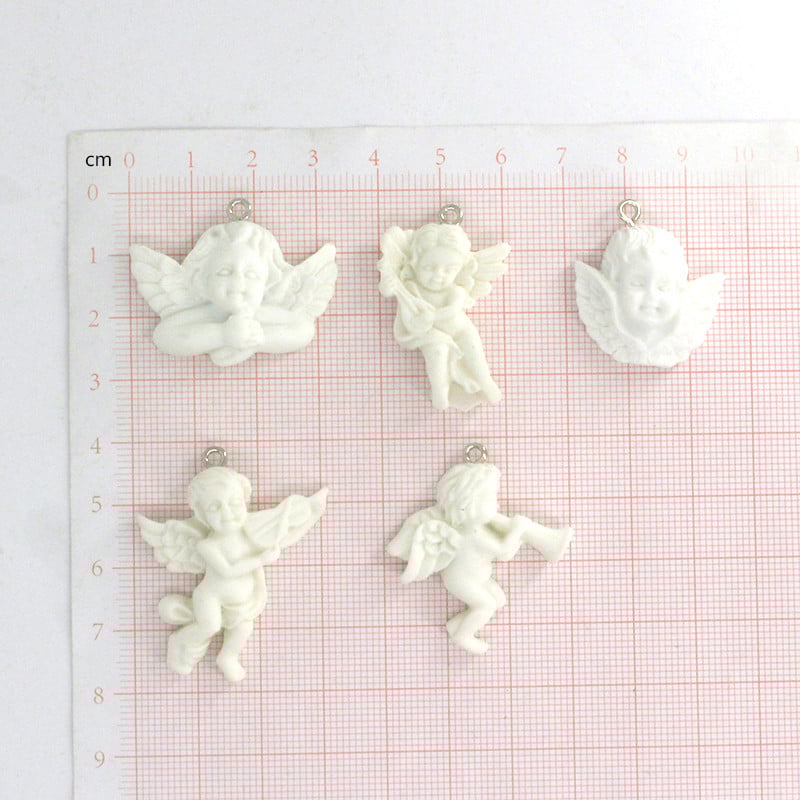 10 vnt./pak. Gotikiniai graviruoti angelo dervos pakabukai vintažinio meno sparno statulėlės pakabukai auskarams raktų pakabukas karoliai „pasidaryk pats“ papuošalų gaminys
