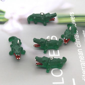 10 τεμ/συσκευασία 3D Small Crocodile Resin Earring Charms Cute Alligator Croc Animal μενταγιόν για κολιέ με μπρελόκ Κατασκευή κοσμημάτων Diy
