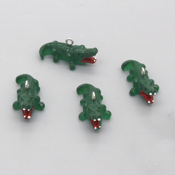 10 τεμ/συσκευασία 3D Small Crocodile Resin Earring Charms Cute Alligator Croc Animal μενταγιόν για κολιέ με μπρελόκ Κατασκευή κοσμημάτων Diy