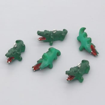 10 τεμ/συσκευασία 3D Small Crocodile Resin Earring Charms Cute Alligator Croc Animal μενταγιόν για κολιέ με μπρελόκ Κατασκευή κοσμημάτων Diy