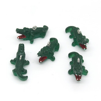 10 τεμ/συσκευασία 3D Small Crocodile Resin Earring Charms Cute Alligator Croc Animal μενταγιόν για κολιέ με μπρελόκ Κατασκευή κοσμημάτων Diy