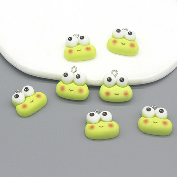 10 τεμ./συσκευασία Kawaii Cartoon Frog Resin Charms Cute Cartoon Animal Pendants for Earring Bracelet DIY Jewelry Making D195