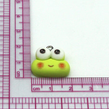 10 τεμ./συσκευασία Kawaii Cartoon Frog Resin Charms Cute Cartoon Animal Pendants for Earring Bracelet DIY Jewelry Making D195