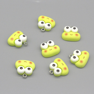 10 buc/pachet Broasca din desene Kawaii Brelocuri din rasina Pandantive cu animale drăguțe din desene animate pentru cercei, brățări, bijuterii DIY D195