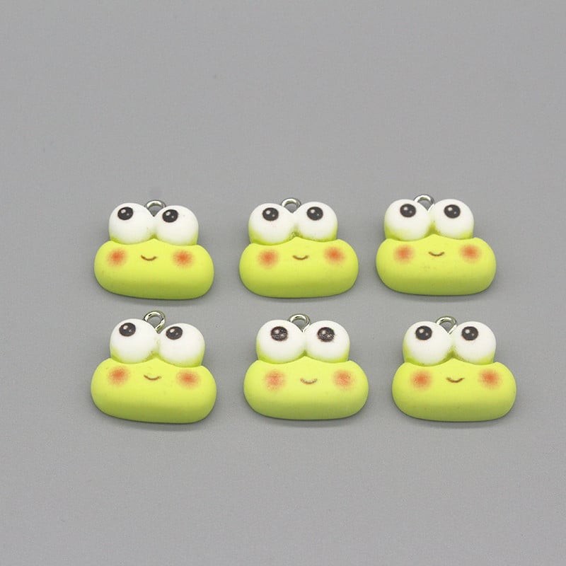 10 buc/pachet Broasca din desene Kawaii Brelocuri din rasina Pandantive cu animale drăguțe din desene animate pentru cercei, brățări, bijuterii DIY D195
