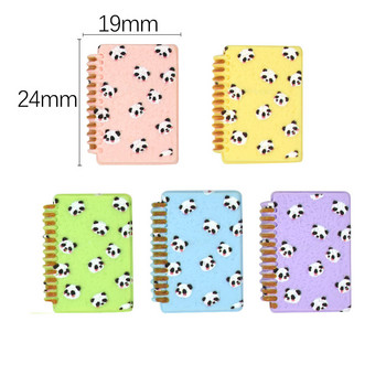 Mix 10 τμχ/συσκευασία Mini Panda Notebook Resin Charms Funny Cute Stationery Flatback μενταγιόν για σκουλαρίκι Μπρελόκ DIY Jewelry Make