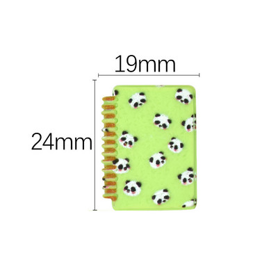 Amestecați 10 buc/pachet Mini Panda Notebook Brelocuri din rășină Amuzant și drăguț Papetarie pandantive cu spatele plat pentru cercei breloc DIY bijuterii