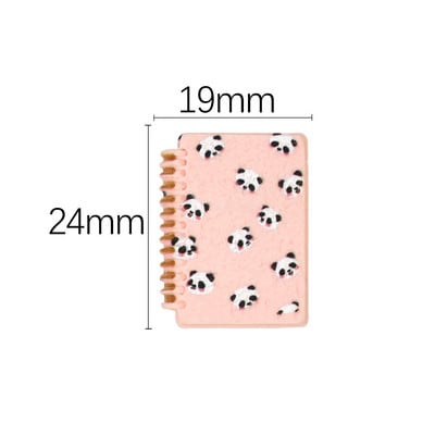 Amestecați 10 buc/pachet Mini Panda Notebook Brelocuri din rășină Amuzant și drăguț Papetarie pandantive cu spatele plat pentru cercei breloc DIY bijuterii