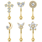 1 buc Inele pentru sprâncene 16G Rook Piercing Bijuterii Oțel inoxidabil Curbat Barbell Inel pentru buric Inel pentru buze Cercei Helix Daith Conch