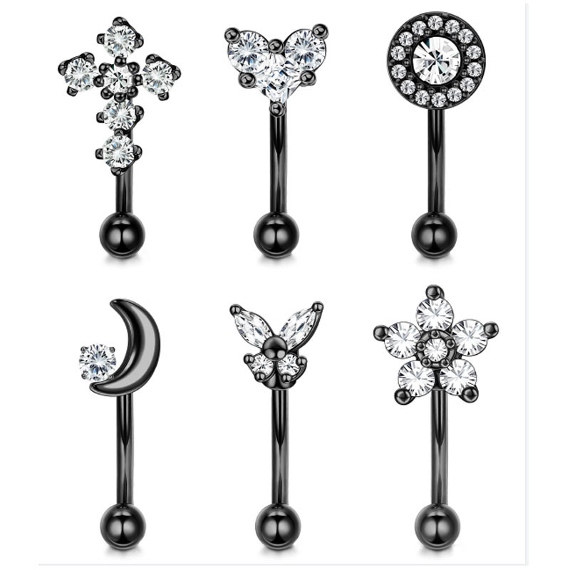 1 buc Inele pentru sprâncene 16G Rook Piercing Bijuterii Oțel inoxidabil Curbat Barbell Inel pentru buric Inel pentru buze Cercei Helix Daith Conch