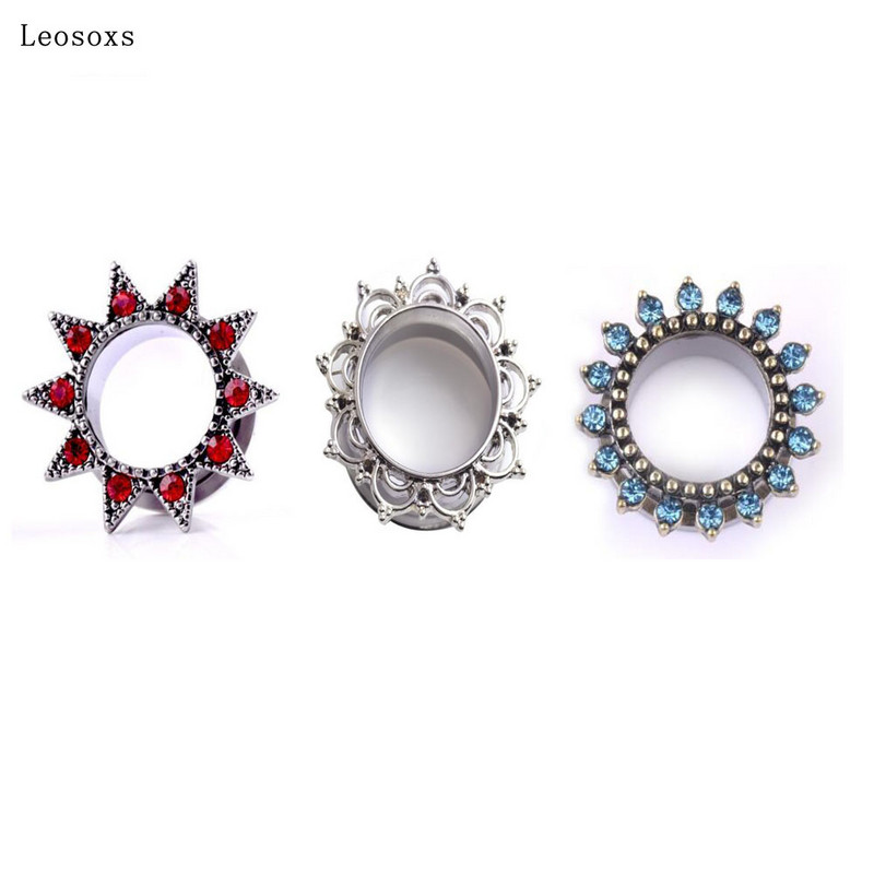 Leosoxs 1 bucată 6-25mm vânzare fierbinte scripete din oțel inoxidabil gol moda auricul ureche expansiune corp piercing bijuterii