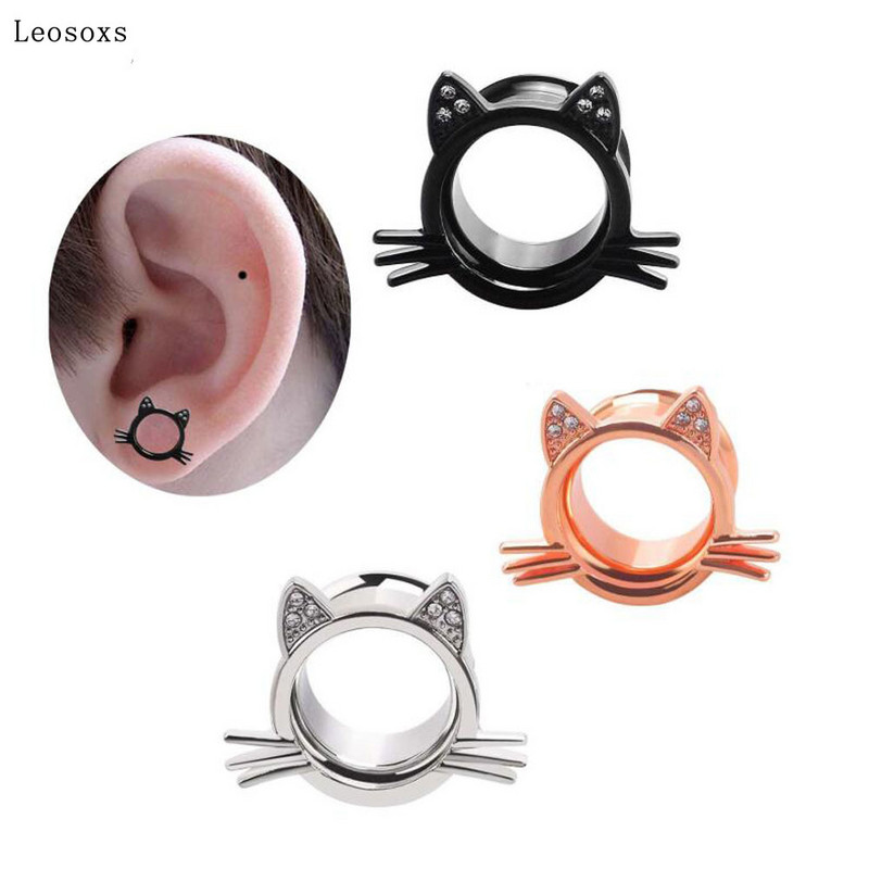 Leosoxs 1 bucată 6-25mm vânzare fierbinte scripete din oțel inoxidabil gol moda auricul ureche expansiune corp piercing bijuterii