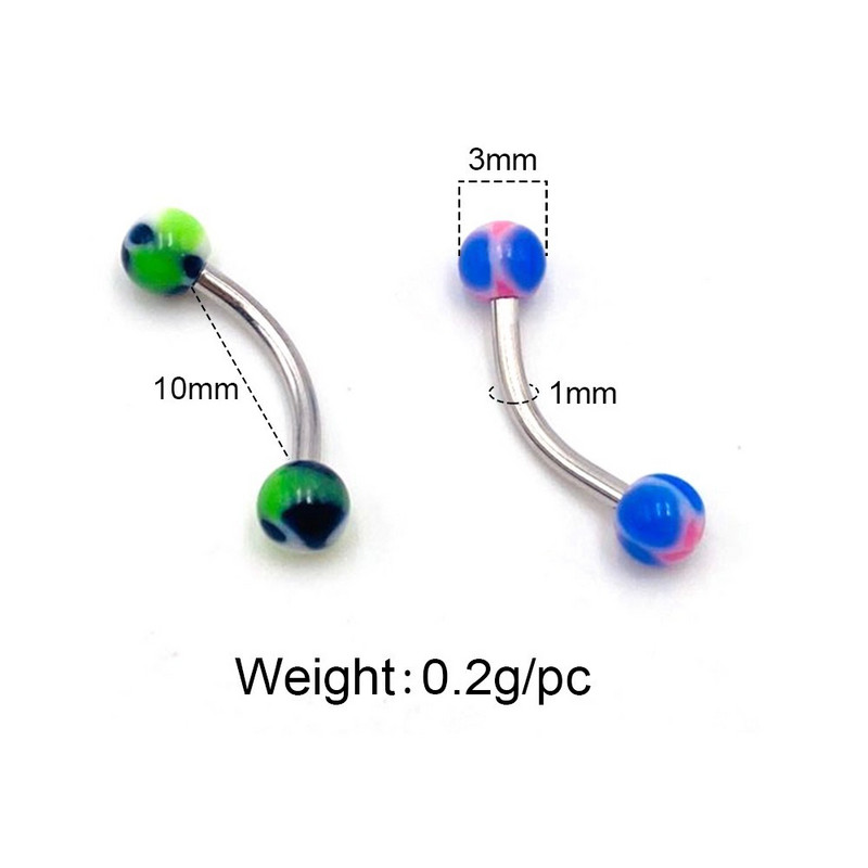 Divatos akril szemöldök piercing 16 g nyelv piercing kígyószem Labret ajakpiercing ékszer sebészeti acél szemöldök gyűrűk