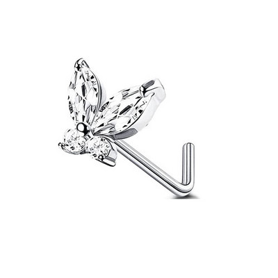 1 buc 20G Șuruburi nas Inele din oțel inoxidabil nas Șurub Inel nas în formă de L Inel de nas floare Piercing Bijuterii