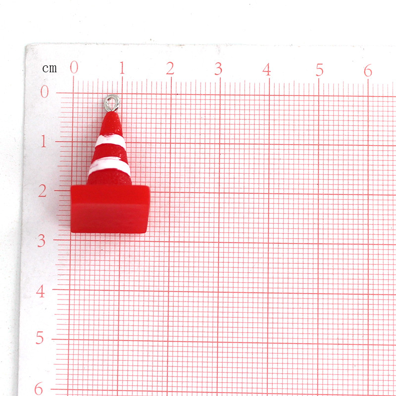 10 buc/pachet Mini baricade semne de circulație Brelocuri amuzante din rășină DIY Flatback pandantive drăguțe pentru cercei breloc bijuterii face D271