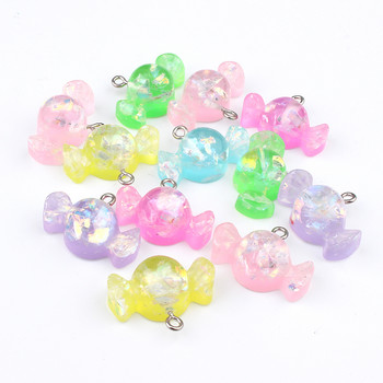 10 τμχ Mix Kawaii Bowknot Sugar Resin Charms For Earring Findings Κολιέ με γλυκά καραμέλα Μπρελόκ Αλυσίδα DIY Διακόσμηση Κατασκευή κοσμημάτων