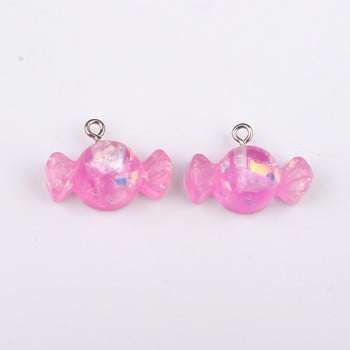 10 τμχ Mix Kawaii Bowknot Sugar Resin Charms For Earring Findings Κολιέ με γλυκά καραμέλα Μπρελόκ Αλυσίδα DIY Διακόσμηση Κατασκευή κοσμημάτων