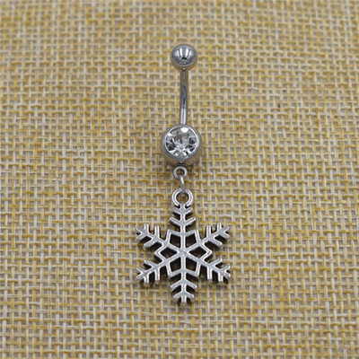 Nou stil punk Pentacle Pandantiv Pentagramă Zircon Dangle Inele pentru buric Body Barbell Bar Piercing pentru buric Bijuterii supranaturale