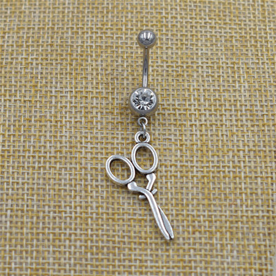 Nou stil punk Pentacle Pandantiv Pentagramă Zircon Dangle Inele pentru buric Body Barbell Bar Piercing pentru buric Bijuterii supranaturale