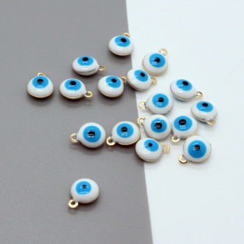 10 τμχ Cute Small Love Heart Evil Eye σκουλαρίκι από ρητίνη Γούρια Μίνι βραχιόλι μπλε μάτια Κρεμαστό κολιέ Χειροποίητο κόσμημα