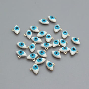 10 τμχ Cute Small Love Heart Evil Eye σκουλαρίκι από ρητίνη Γούρια Μίνι βραχιόλι μπλε μάτια Κρεμαστό κολιέ Χειροποίητο κόσμημα