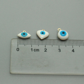 10 τμχ Cute Small Love Heart Evil Eye σκουλαρίκι από ρητίνη Γούρια Μίνι βραχιόλι μπλε μάτια Κρεμαστό κολιέ Χειροποίητο κόσμημα