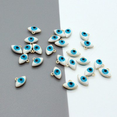 10 bucăți drăguț mic dragoste inimă evil eye rășină cercei brelocuri mini ochi albaștri brățară colier pandantive bijuterii lucrate manual