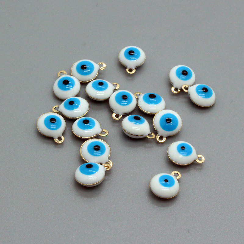 10 bucăți drăguț mic dragoste inimă evil eye rășină cercei brelocuri mini ochi albaștri brățară colier pandantive bijuterii lucrate manual