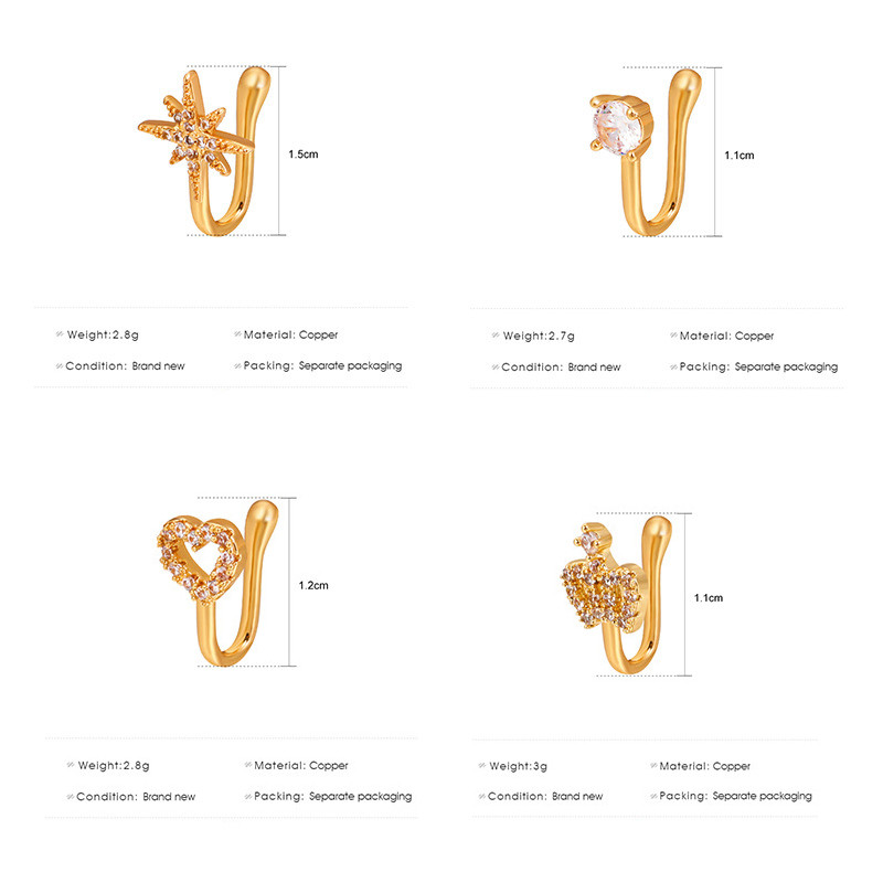 1 buc. Inel pentru nas fals Piering pentru femeie Clip Septum Rock Hip Hoop punk Bijuterii de corp din oțel inoxidabil de modă Inel de nas perforat fals