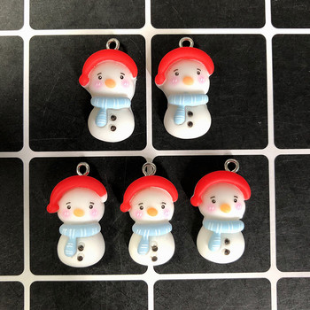 Mix 10 τμχ/συσκευασία Kawaii Christmas Snowman Resin Charms Lovely Flatback Κρεμαστό καρτούν για Σκουλαρίκια Βραχιόλι DIY Κατασκευή κοσμημάτων