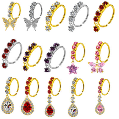 Piercing pentru nas Inel pentru nas Inel colorat pentru nas din oțel inoxidabil Inele pentru nas agățat Bijuterii piercing pentru femei