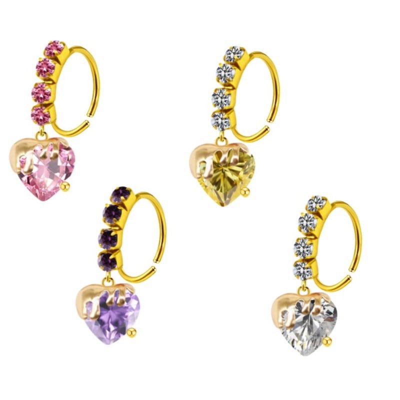 Piercing pentru nas Inel pentru nas Inel colorat pentru nas din oțel inoxidabil Inele pentru nas agățat Bijuterii piercing pentru femei