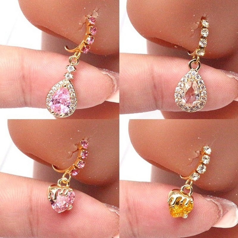 Piercing pentru nas Inel pentru nas Inel colorat pentru nas din oțel inoxidabil Inele pentru nas agățat Bijuterii piercing pentru femei