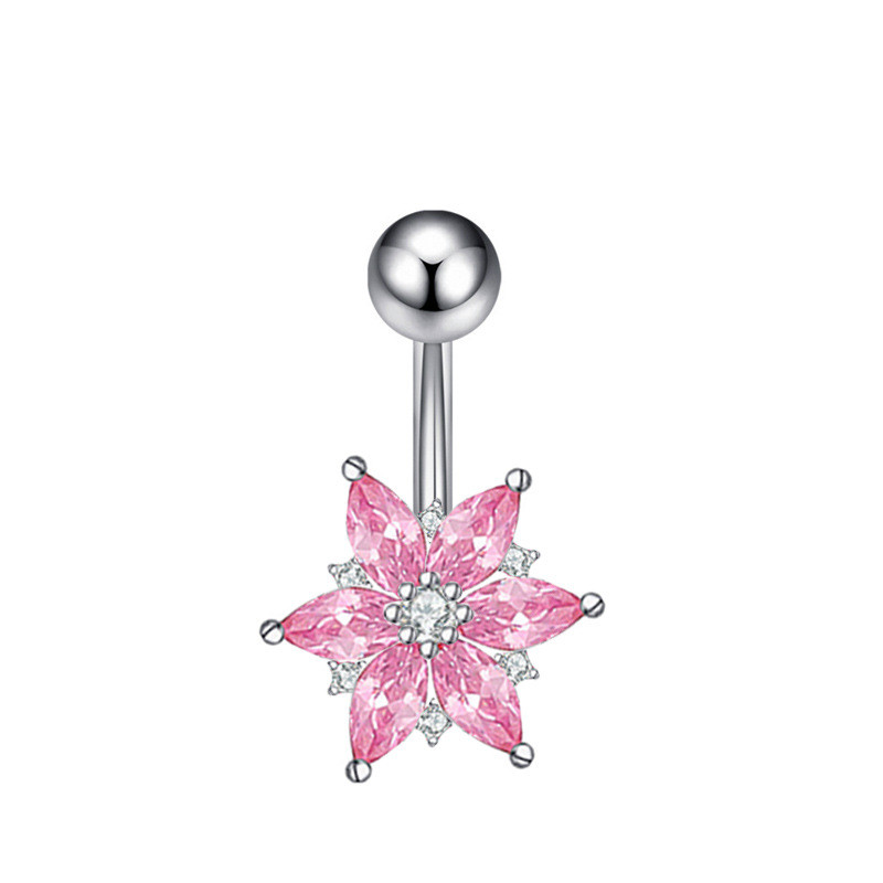 Petrecerea de Crăciun inel pentru buric Piercing pentru buric drăguț roz pentru buric inel pentru piercing bijuterii pentru corp Ornament pentru piercing ombilical