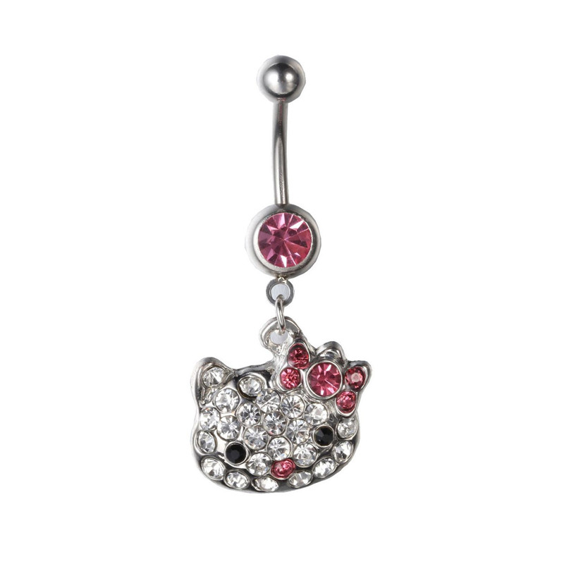 Petrecerea de Crăciun inel pentru buric Piercing pentru buric drăguț roz pentru buric inel pentru piercing bijuterii pentru corp Ornament pentru piercing ombilical