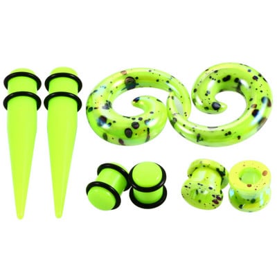 Utimtree hiphopo akriliniai ausų plėtikliai Spausdinimas Ištempiamas auskaras Auskarų vėrimas Kūno papuošalai Mėsiniai ausų plėtikliai Kištukai ir tuneliai