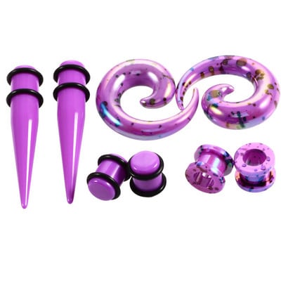 Utimtree hiphopo akriliniai ausų plėtikliai Spausdinimas Ištempiamas auskaras Auskarų vėrimas Kūno papuošalai Mėsiniai ausų plėtikliai Kištukai ir tuneliai