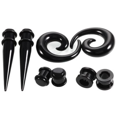 Utimtree hiphopo akriliniai ausų plėtikliai Spausdinimas Ištempiamas auskaras Auskarų vėrimas Kūno papuošalai Mėsiniai ausų plėtikliai Kištukai ir tuneliai