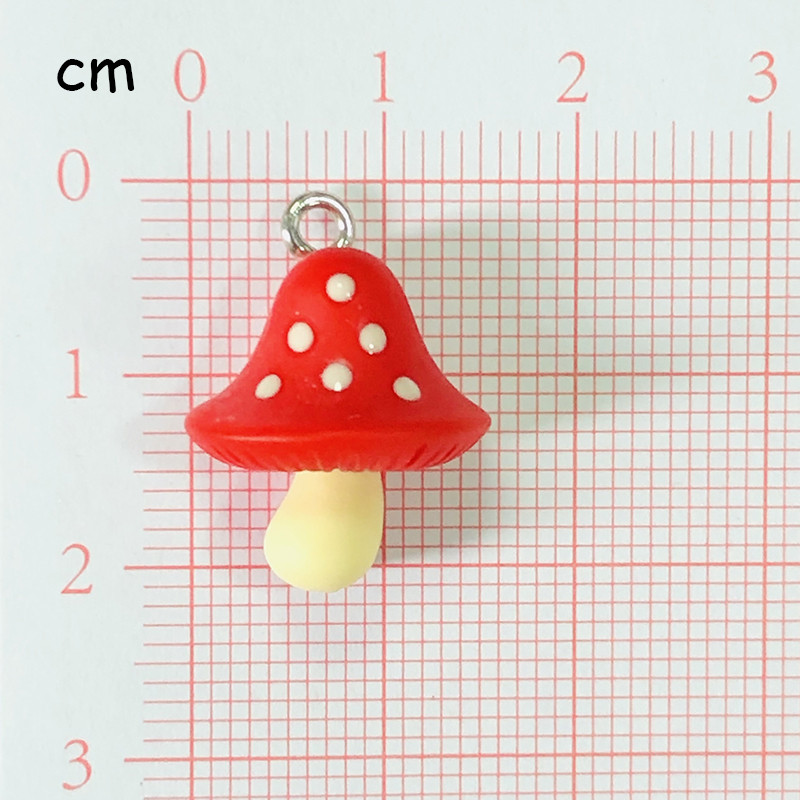 10 buc. Brelocuri cu ciuperci cu spate plat din rasina Kawaii, pandantiv drăguț cu alimente mici, pentru cercei, brățări, bijuterii DIY, descoperiri