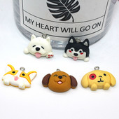 Se amestecă 10 bucăți/pachet drăguț cățeluș câine rășină farmece distractiv desene animate animale de companie pandantiv pentru cercei breloc bijuterii DIY