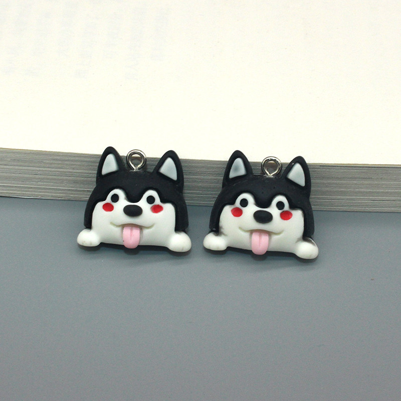 Se amestecă 10 bucăți/pachet drăguț cățeluș câine rășină farmece distractiv desene animate animale de companie pandantiv pentru cercei breloc bijuterii DIY