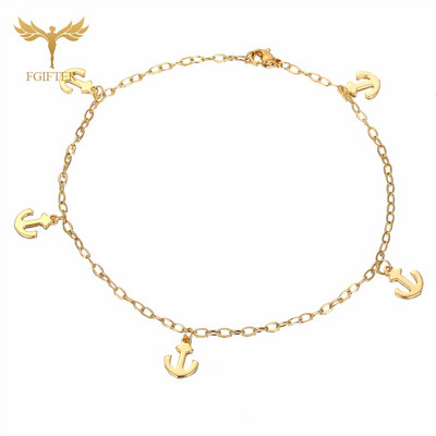 Ocazional gleznă cu ancora Brățări din oțel inoxidabil pentru femei, lanț de zale de 26 cm cu brelocuri, bijuterii pentru picior de gleznă reglabile, accesoriu de vară