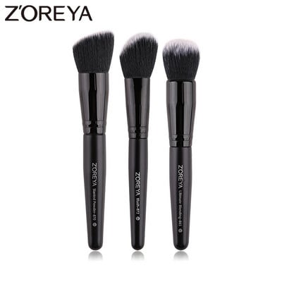 ZOREYA Black Makeup Brush Set Eye Face Cosmetic Foundation Powder Blush Eyeshadow Kabuki Blending Make up Brush Beauty Tool