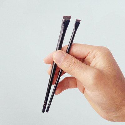 LOYBJ 1/2 buc Pensule de machiaj cu lamă Perie subțire în unghi pentru sprâncene Perie plată fină pentru eyeliner Liner profesional pentru frumusețe pentru sprâncene Instrument de machiaj