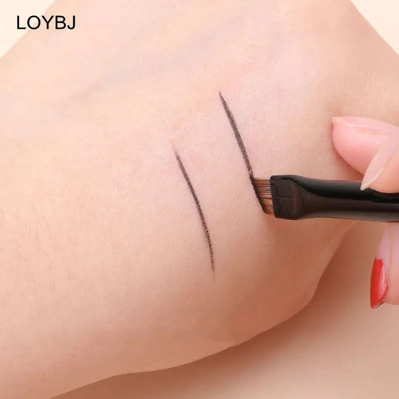 LOYBJ 1/2 buc Pensule de machiaj cu lamă Perie subțire în unghi pentru sprâncene Perie plată fină pentru eyeliner Liner profesional pentru frumusețe pentru sprâncene Instrument de machiaj