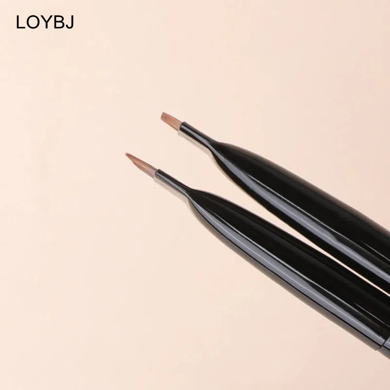 LOYBJ 1/2 buc Pensule de machiaj cu lamă Perie subțire în unghi pentru sprâncene Perie plată fină pentru eyeliner Liner profesional pentru frumusețe pentru sprâncene Instrument de machiaj