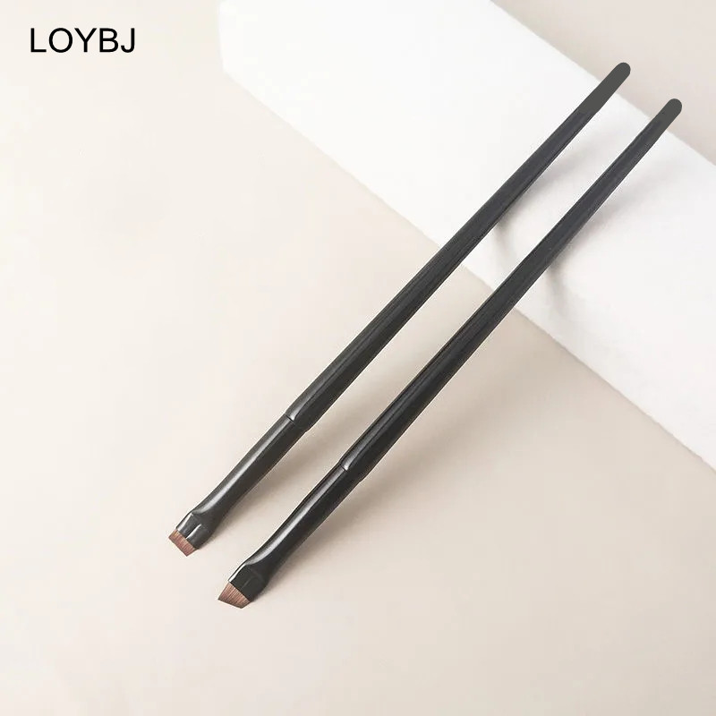 LOYBJ 1/2 buc Pensule de machiaj cu lamă Perie subțire în unghi pentru sprâncene Perie plată fină pentru eyeliner Liner profesional pentru frumusețe pentru sprâncene Instrument de machiaj