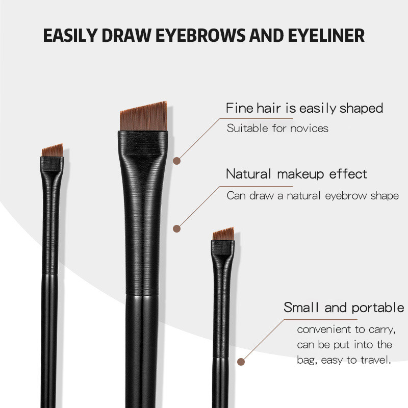 1 бр. Професионална четка за черни вежди, наклонена плоска под ъгъл, инструмент за грим, дървена очна линия, сенки за очи, четки за грим, дамска козметика