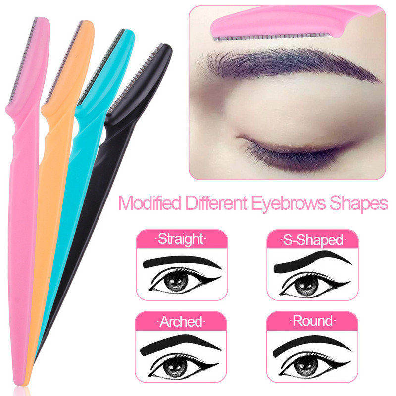 20/40/80Pcs Eye Brow Safe Face Нож за оформяне на вежди Тример за вежди Самобръсначка Остриета за епилация на лицето Резачка Женски инструменти за грим
